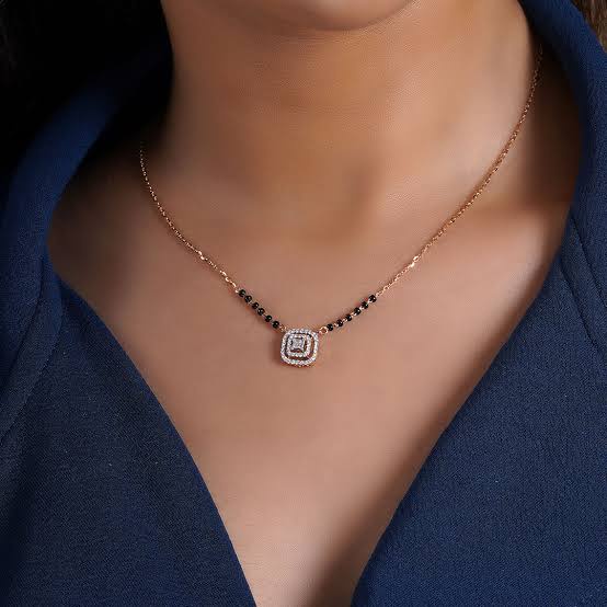 Solitaire mangalsutra worn